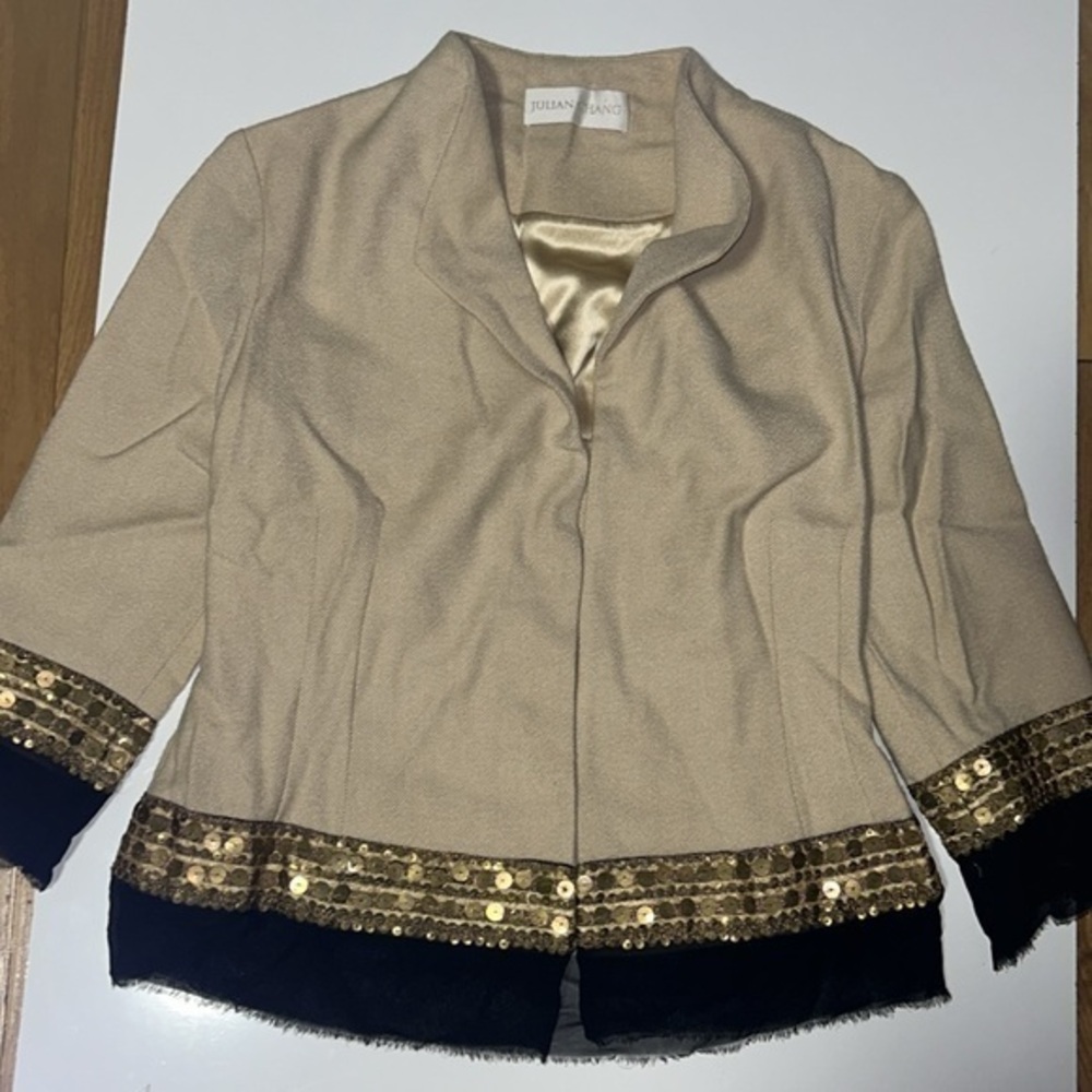 Julian Chang embellished sequin bottom jacket